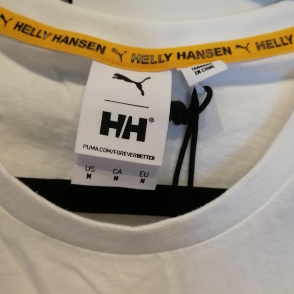 PUMA X HELLY HANSEN puma white graphic tshirt 100% cotton Medium NWT - Picture 6 of 14